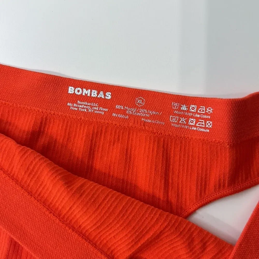 Bombas Seamless Micro Ribbed Orange Thong Size XL‎ NWOT